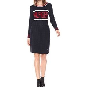 Tommy Hilfiger sweater Dress with Red and White Accents sz small